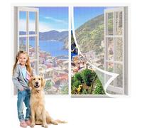 Zanzariera Magnetica Porta Finestra 167 x 101 cm Tenda a Mosca Magnetica Traspirante Anti Insetti per Tutti Terrazza Porte e Finestre, Bianco