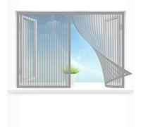 Zanzariera Magnetica Porta Finestra, 55 x 125 cm Tenda Anti-insetti Zanzare, Chiusura Automatica per Tutte Le Taglie Finestra o Porte, Grigio