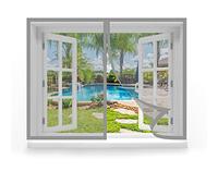 Zanzariera Magnetica Porta Finestra 60 x 145 cm, Zanzariera a Maglie, Easy to Install Per Porte Finestre Tenda, Grigio
