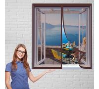 Zanzariera Magnetica Porta Finestra 70 x 125 cm Chiude da Sola Zanzariera Magnetica in Rete Mantiene Traspirante per Windows, Marrone