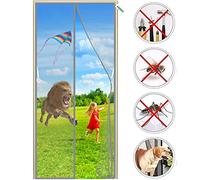 Zanzariera Magnetica Porta Finestra, 70 x 215 cm Tenda Zanzariera, Adsorbimento Magnetico Pieghevole Si Chiude da Sola, Conveniente per Bambini E Animali Domestici Grigio