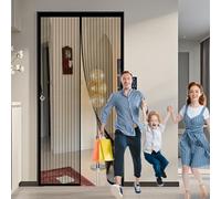 Zanzariera Magnetica Porta Finestra 80 x 170 cm Anti-Zanzare Anti-Mosche, Rete Fine Tenda Magnetica Facile da Installare con Nastro Adesivo per Soggiorno Camera da Letto, Nero