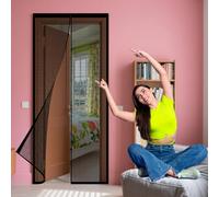 Zanzariera Magnetica Porta Finestra 87 x 214 cm Upgrade Zanzariera Porta Finestra Maglia Fine Magnete Potente per, Nero
