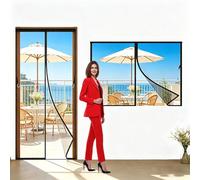 Zanzariera Magnetica Porta Finestra 90x120cm Adesione e Potenza Aggiunte Chiusura Automatica Anti zanzare e Mosche Tenda Magnetica Traspirante Nero