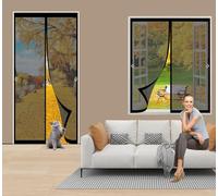 Zanzariera Magnetica Porta Finestra 92 x 203 cm Zanzariere Porte Chiusura Automatica, Facile da Installare Zanzariera Magnetica Regolabile Porta Finestra Per Porte Balcone, Cantine, Terrazze, Nero