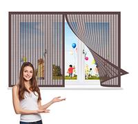 Zanzariera Magnetica Porta Finestra 95 x 140 cm, Tenda Anti Zanzare, Impedendo agli Insetti di Entrare per Porte Finestre Balcone Soggiorno, Marrone