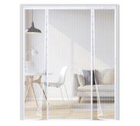 Zanzariera Magnetica Porta/Finestra con Chiusura Automatica, Rete Antizanzare Senza Fori con Doppia Apertura Laterale,Doppia Apertura Laterale, Installazione Facile,180x240cm,Bianco