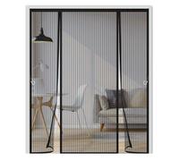 Zanzariera Magnetica Porta/Finestra con Chiusura Automatica, Rete Antizanzare Senza Fori con Doppia Apertura Laterale,Doppia Apertura Laterale, Installazione Facile,215x230cm,Nero