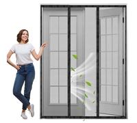 Zanzariera Magnetica Porta Finestra Trasparente 135x230cm Nero Tenda Tende Autoadesiva