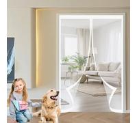 Zanzariera Magnetica Porta Zanzariera 125 x 170 cm, Magnetica, Chiusura Automatica, Senza Foratura, Rete Fine, Tenda Porta per Finestra Balcone, Bianco