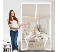 Zanzariera Magnetica Porta Zanzariera 80 x 170 cm, Magnetica, Chiusura Automatica, Senza Foratura, Rete Fine, Rete per Porta Finestra Balcone, Bianco