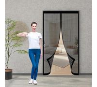 Zanzariera Magnetica Porta Zanzariera 99 x 144 cm, Magnetica, Chiusura Automatica, Senza Foratura, Rete Fine, Zanzariere Magnetiche Balcone per Porta Finestra Balcone, Nero