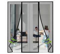 Zanzariera magnetica resistente per porta, 105 x 245 cm, nera, con forti magneti e nastro magico a telaio completo, protezione senza spazi vuoti e flusso d'aria fresca