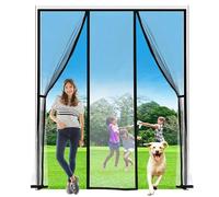 Zanzariera magnetica Robusta fibra di vetro e magneti extra forti - zanzariere tende per finestre, porta balcone, porta finestra - Aria Fresca in & Keep Bugs out (190x245cm, Nero)