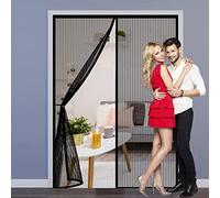 Zanzariera Magnetica Tenda Zanzariera 125 x 260 cm Anti Insetti Traspirante Chiusura Automatica Tenda Rete Anti Zanzare Insetti con Accessori di Montaggio per porte da balcone, terrazze, Nero