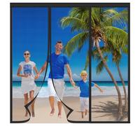 Zanzariera Magnetica,Tenda Zanzariera Porta con Totalmente,Zanzariera Magnetica per Porta,Doppia Apertura Laterale Tenda Zanzariere Magnetiche per Porte Finestre Scorrevole Balcone,Nero,150x240cm