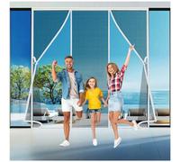 Zanzariera Magnetica Totalmente Magnetica 80x180cm(31x71in) - Chiusura Automatica per Ufficio, Casa Bordo nero con rete bianca