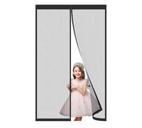 Zanzariera Magnetica Universale 285x230cm 18 Magneti Tenda per Porte Magic Paste Mesh Anti Insetti Mosche Zanzare Nero