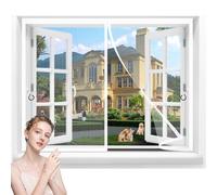 Zanzariera Magnetica Universale 90x170cm Porta con 18 Magneti Tenda per Porte Magic Paste Mesh Anti Insetti Mosche Zanzare Bianco