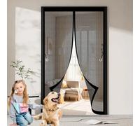 Zanzariera Magnetica Vetroresina 102 x 184 cm, Magnetica, Chiusura Automatica, Senza Foratura, Rete Fine, Zanzariera per Porte per Porte, Varie Taglie, Nero