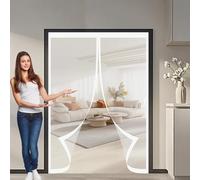 Zanzariera Magnetica Vetroresina 105 x 130 cm, Magnetica, Chiusura Automatica, Senza Foratura, Rete Fine, Tenda Zanzariera Porta per Porte, Varie Taglie, Bianco