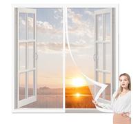 Zanzariera Magnetica Vetroresina 121 x 106 cm Tenda Anti Zanzare Insetti Tenere Fuori Insetti per Ideale per Porte da Balcone, Bianco