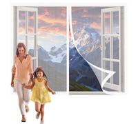 Zanzariera Magnetica Vetroresina 176 x 116 cm Tenda Magnetica Zanzariera Resistente Traspirante per Porta Finestra Balcone, Bianco