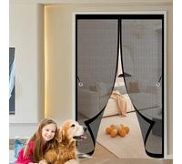 Zanzariera Magnetica Zanzariera 169 x 141 cm, Magnetica, Chiusura Automatica, Senza Foratura, Rete Fine, Tenda Porta per Porta Finestra Balcone, Nero