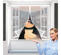 Zanzariera Magnetica Zanzariera 250 x 82 cm, Anti-Zanzare, Anti-Insetti, Rete Ultra-Fine, Installazione Facile, Finestra Tenda per Porta Finestra Balcone, Bianco