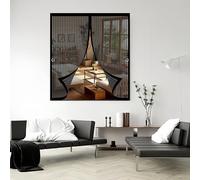 Zanzariera Magnetica Zanzariera 77 x 128 cm, Magnetica, Chiusura Automatica, Senza Foratura, Rete Fine, per Finestra per Porte, Varie Taglie, Nero