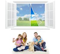 Zanzariera Magnetiche 60x140 cm Tenda Zanzariera Finestra, Adsorbimento Magnetico Pieghevole Rete, Finestre da Balcone Cantine Terrazze - Bianca Z