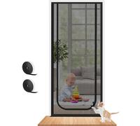 Zanzariera per animali domestici, in rete nera, per gatti e cani, varie dimensioni (100 x 210 cm), resistente, facile da installare, mantiene gli insetti fuori, ideale per le case