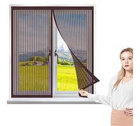 Zanzariera Per Finestra 110 x 120 cm, Magica Tenda a Rete, Adsorbimento Magnetico Antistrappo Per Porte Finestre Tenda, Marrone
