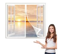 Zanzariera per Finestra 125 x 160 cm, Zanzariera a Maglie, Rete Superfine Autoadescante per Finestra, Bianco