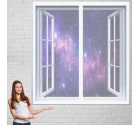 Zanzariera per Finestra 40 x 80 cm Chiude da Sola Tendina Magnetica per Zanzariera Aria Fresca in & Keep Bugs Out per Tutte Le Taglie Finestra O Porte, Bianco