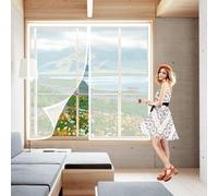 Zanzariera per Finestra 55 x 125 cm Tenda a Mosca Magnetica Adsorbimento Magnetico Antistrappo Zanzariera Porta Magnetica Facile da Installare Senza Fori, per Finestre, Bianco
