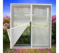 Zanzariera per finestra, 75 x 110 cm, autoadesiva, universale, trasparente, può essere tagliata e montata senza fori