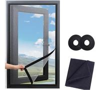 Zanzariera per finestra, 90 x 120 cm, per zanzare, zanzare, telaio di serraggio, senza fori e viti