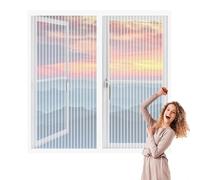 Zanzariera per Finestra Magnetica 111 x 121 cm Zanzariere Magnetiche per Porte Finestre Autoadesiva Traspirante per Porte Zanzariera Porta Finestra, Bianco