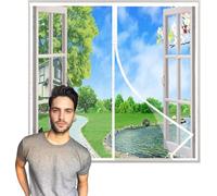 Zanzariera per Finestra Magnetica, Zanzariere Magnetiche per Porte Finestre Autoadesiva Traspirante per Porte Zanzariera Porta Finestra, Resistente Traspirante per Tutte Le Taglie Finestra o Porte