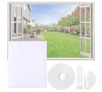 Zanzariera per Finestra, Rete Anti-Insetti con Chiusura a Strappo, Protezione Adesiva contro le Zanzariera Finestra, Schermo Autoadesivo Senza Fori (130 x 150cm - Bianco)