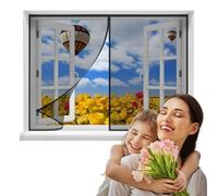 Zanzariera per finestre, 115x165cmMagnetica per finestre Chiusura Automatica Tenda Zanzariera a Strisce Anti Zanzare Insetti per finestre Finestre Balcone Soggiorno(Nero)