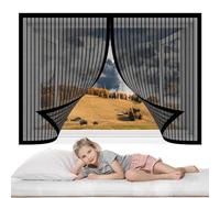 Zanzariera per Finestre 93 x 45 cm Zanzariera Magnetica per Porta Protezione Dagli Insetti per Porte Finestre per Cortile Camera, Nero