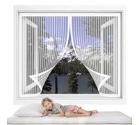 Zanzariera per Finestre Magnetica 106 x 107 cm Tende Zanzariere con Calamita per Finestre Facile da Installare Senza Fori per di Diverse Dimensioni, Bianco