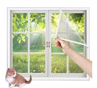 Zanzariera per finestre,W160xH165cm Protezione anti-insetti con rete a ragno e nastro autoadesivo per tenere fuori insetti/mosche/zanzare bianco