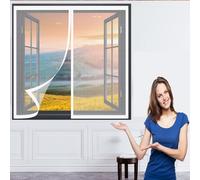 Zanzariera per Finestre Zanzariere 130 x 140 cm Anti Zanzare Insetti Zanzariera Facile Montaggio Zanzariera Magnetica Porte Zanzariera Porta Finestra, Bianco