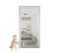 Zanzariera per gatti adatta a porte di dimensioni 90 cm x 210 cm, il design con cerniera bidirezionale impedisce a gatti e cani di scappare e punture di zanzare (bianco, 90 x 210 cm)