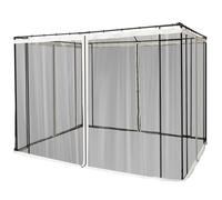 Zanzariera per Gazebo Tende di Ricambio Universale 302x207 cm con Cerniere Nero/Beige