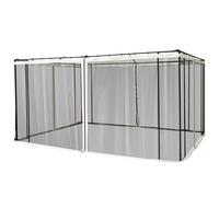 Zanzariera per Gazebo Tende di Ricambio Universale 335x207 cm con Cerniere Nero/Beige