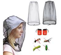 Zanzariera per Il Viso 2 Pezzi Cappello con Zanzariera Mesh Head Cover for Outdoor Rete per la Testa Head Net Protezione per Il Viso per Campeggio Protezione da Insetti Zanzare Escursionismo